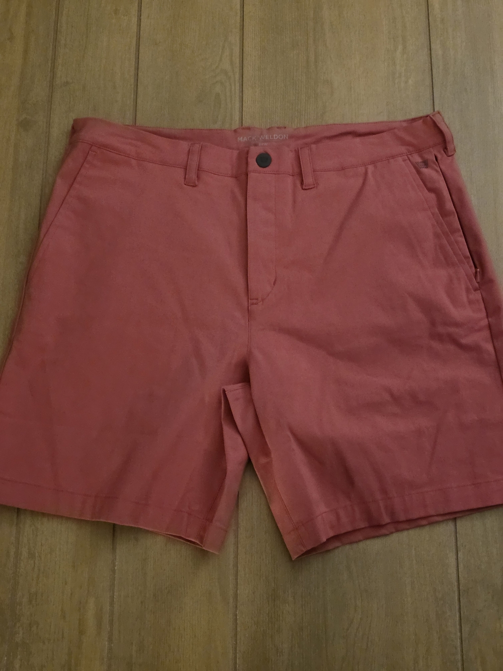 Mack Weldon Sconset Red Flat Front Chino Shorts